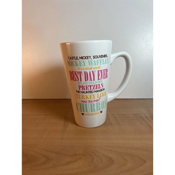 Disney Parks Best Day Ever Mug Cup Mickey Treats Castle Food Icon Magic Kingdom - Picture 1 of 7